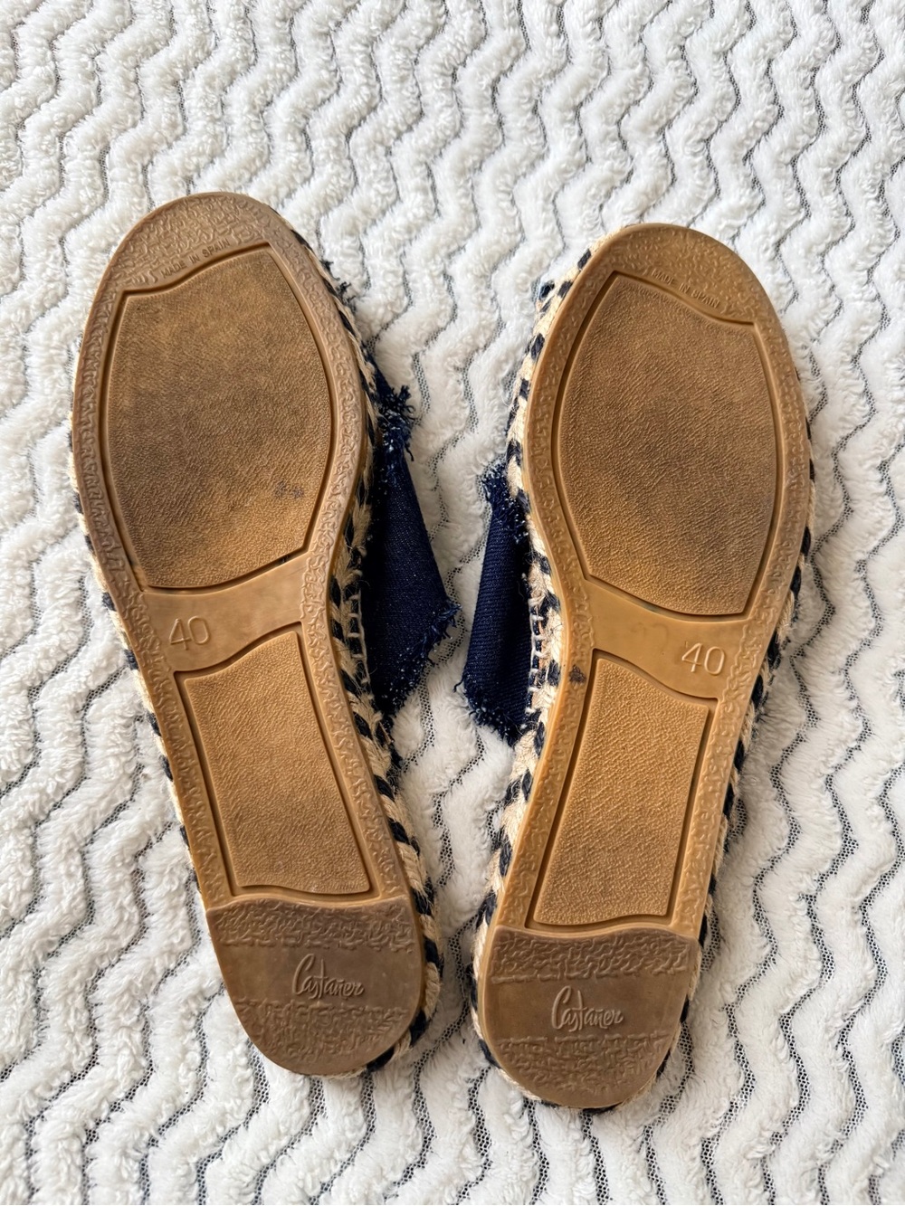 Castañer Palmera Blue Distressed Denim Slide On Flat Sandals Sz EU 40/(US 9) - Picture 8 of 9
